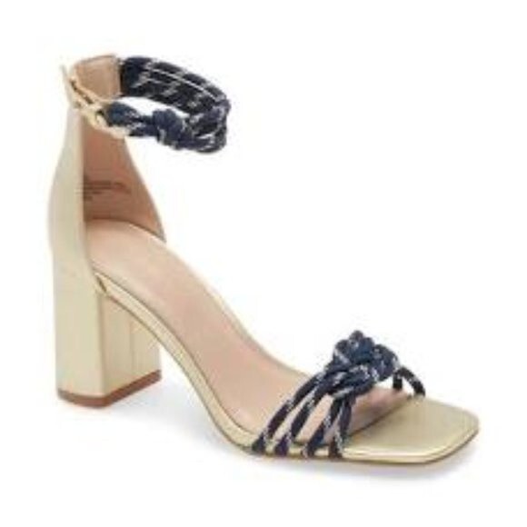 BCBGENERATION TELILA ANKLE STRAP SANDAL IN GOLD SIZE 8.5M - Picture 2 of 16